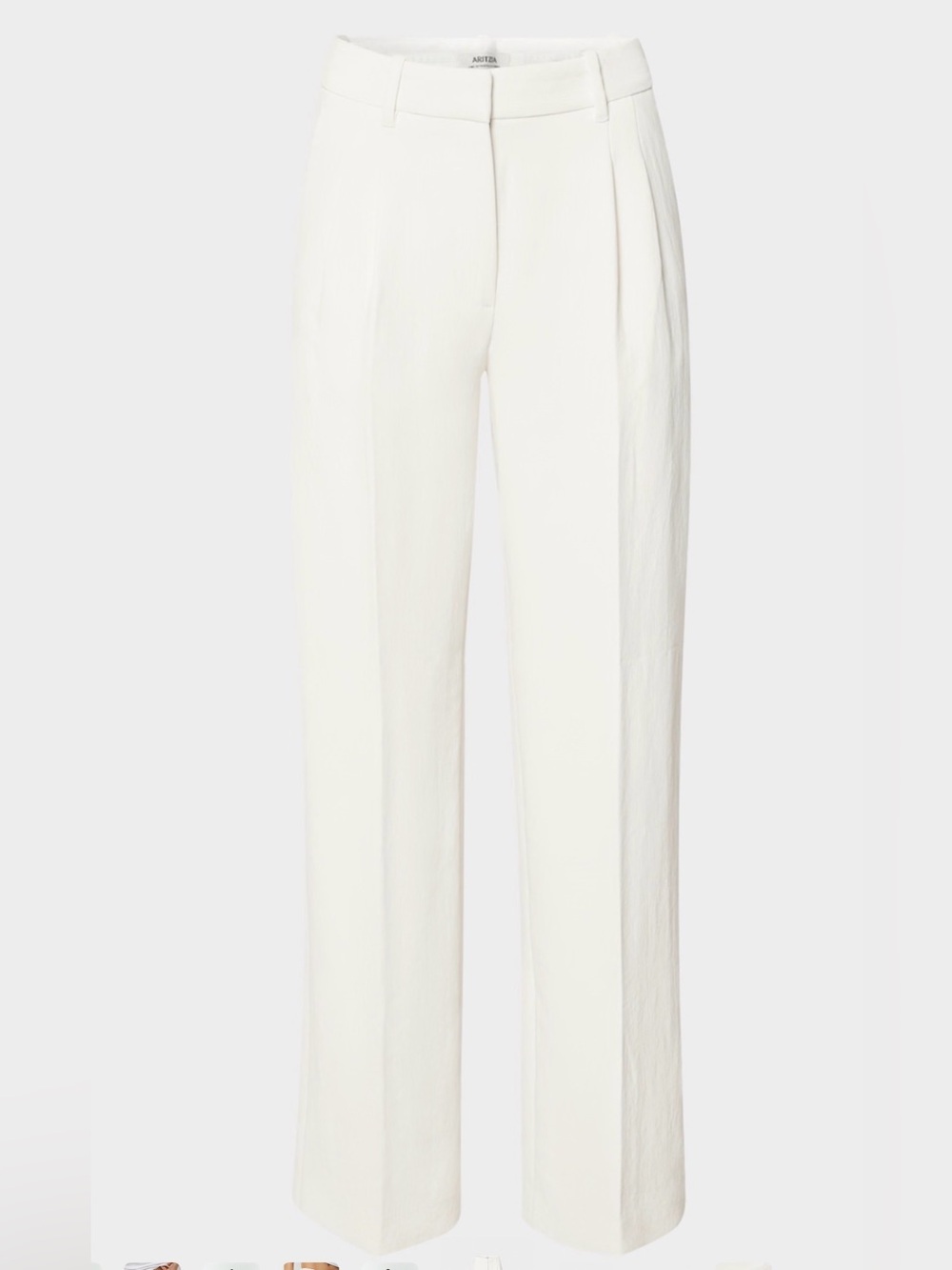 Aritzia Wilfred Women's The Effortless Pant Light Birch Wide Leg Size 16 Office